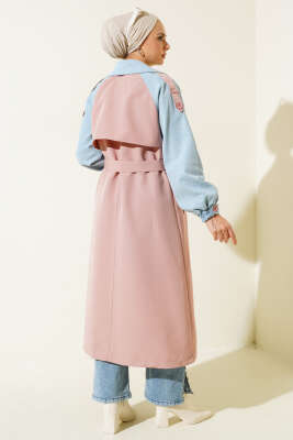 Kolu Kot Garnili Trençkot Pudra - Thumbnail