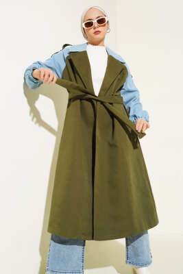 Kolu Kot Garnili Trençkot Haki - Thumbnail