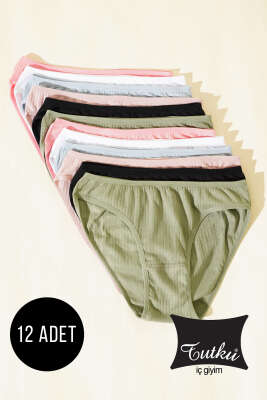 Pazarium - Tutku Bayan 12'li Pandora Bikini Kombin