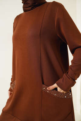 Cebi Taş Süslemeli İkili Takım Kahve - Thumbnail