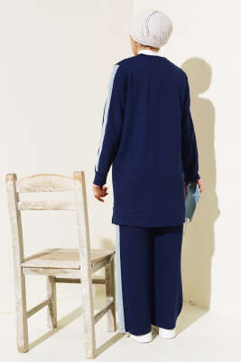 Kot Şeritli İkili Takım Lacivert - Thumbnail