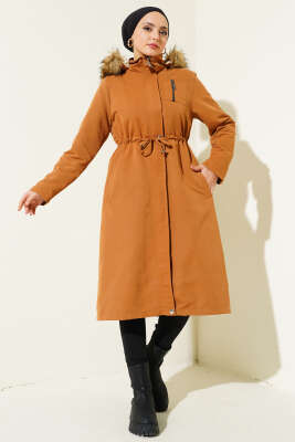 Pazarium - Göğüs Cepli Bel Tünelli Kaban Taba