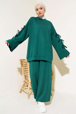 Pazarium - Kol Bağcık Detaylı İkili Takım Zümrüt