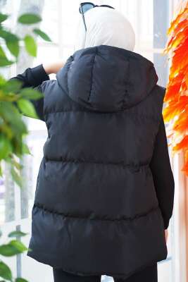 Üç Cepli Şişme Yelek Siyah - Thumbnail