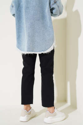 Dar Paça Lazer Kesim Kot Pantolon Siyah - Thumbnail