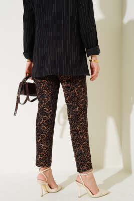 Leopar Desen Beli Lastikli Pantolon Leopar - Thumbnail