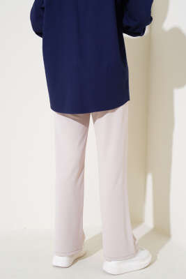 Cırtcırtlı Tek Pile Pantolon Taş - Thumbnail