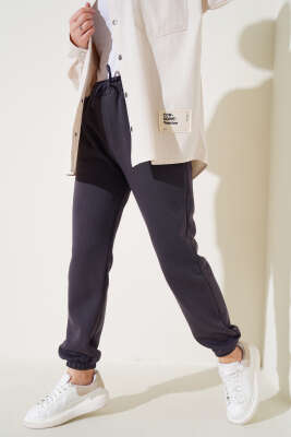 Üç İplik Jogger Pantolon Füme - Thumbnail