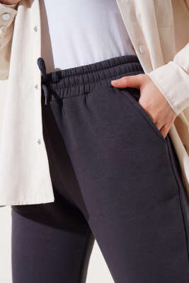 Üç İplik Jogger Pantolon Füme - Thumbnail