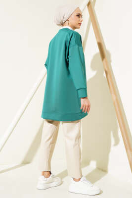 Basic Scuba Sweatshirt Yeşil - Thumbnail