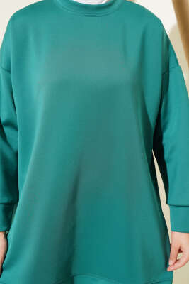 Basic Scuba Sweatshirt Yeşil - Thumbnail