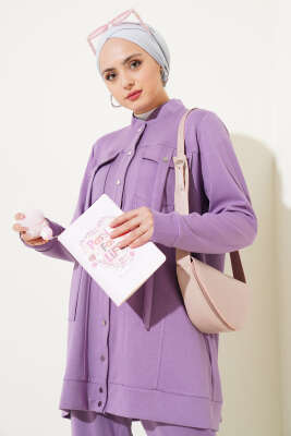 Boydan Çıtçıtlı İkili Takım Lila - Thumbnail