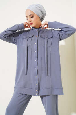 Boydan Çıtçıtlı İkili Takım Kayrak Grisi - Thumbnail