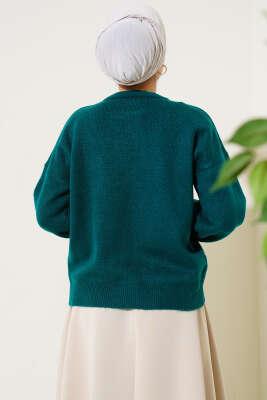 Basic Yumoş Triko Kazak Zümrüt - Thumbnail