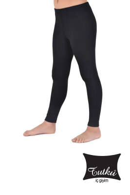 Tutku Kız Çocuk Termal Tayt Siyah - Thumbnail