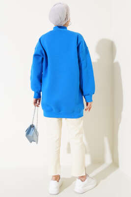 Üç İplik Yarım Balıkçı Yaka Tunik Mavi - Thumbnail