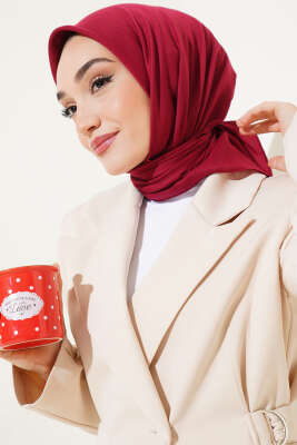 Pazarium - Düz Soft Eşarp Nar Çiçeği -83