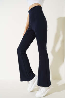 Pazarium - 	 Çımalı İspanyol Paça Pantolon Lacivert