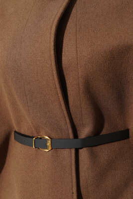 Kemerli Kaşe Panço Kahve - Thumbnail