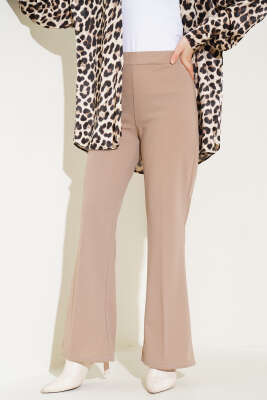 Dabıl İspanyol Paça Pantolon Vizon - Thumbnail