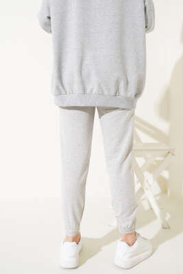 Çımalı Paça Lastikli Jogger Pantolon Gri - Thumbnail