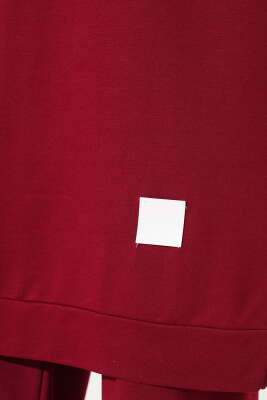 Armalı Bol Paça İkili Takım Bordo - Thumbnail