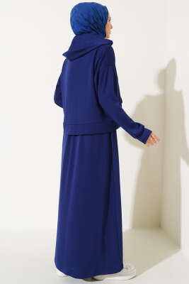 Loyşa Hırkalı Elbise İkili Takım Lacivert - Thumbnail