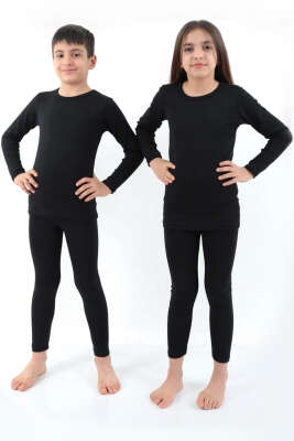 Tutku Erkek Çocuk Uzun Kol Termal Fanila Siyah - Thumbnail