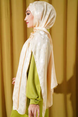 Sarmal Desen Jakar Melisa Şal Latte -52 - Thumbnail