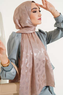 Sarmal Desen Jakar Melisa Şal Vizon -17 - Thumbnail