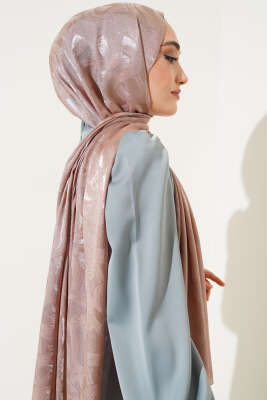 Sarmal Desen Jakar Melisa Şal Vizon -17 - Thumbnail