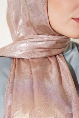 Sarmal Desen Jakar Melisa Şal Vizon -17 - Thumbnail