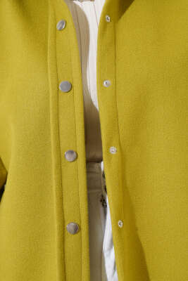 	 Metal Çıtçıtlı Ceket Yağ Yeşili - Thumbnail