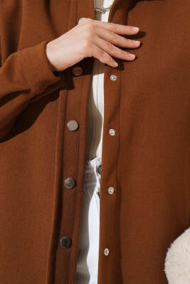 	 Metal Çıtçıtlı Ceket Taba - Thumbnail