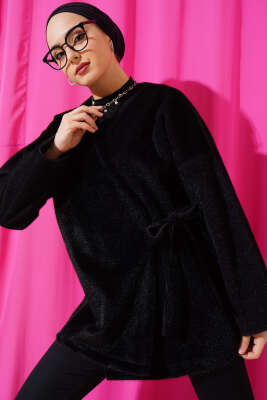 Yan Bağlamalı Goldfox Ceket Siyah - Thumbnail