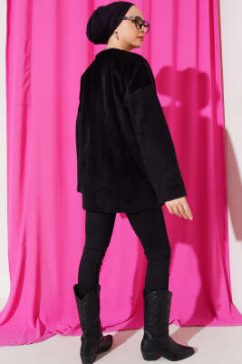 Yan Bağlamalı Goldfox Ceket Siyah - Thumbnail