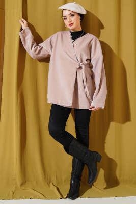 Yan Bağlamalı Goldfox Ceket Bej - Thumbnail