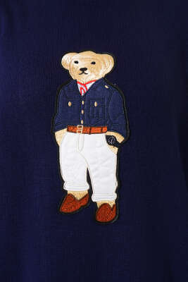 Ayıcıklı Triko Tunik Lacivert - Thumbnail