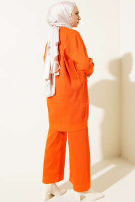 Polyelit Gömlek Yaka İkili Takım Oranj - Thumbnail