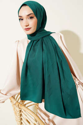 Pazarium - İllüzyon Desen Jakar Şal Zümrüt -78