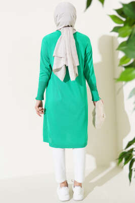 Etek Ucu Dantel Detaylı Triko Tunik Benetton - Thumbnail