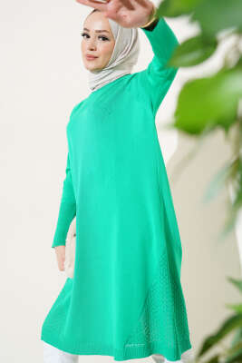 Etek Ucu Dantel Detaylı Triko Tunik Benetton - Thumbnail