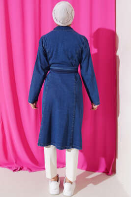 Kruvaze Yaka Cepli Kot Trençkot Kot - Thumbnail