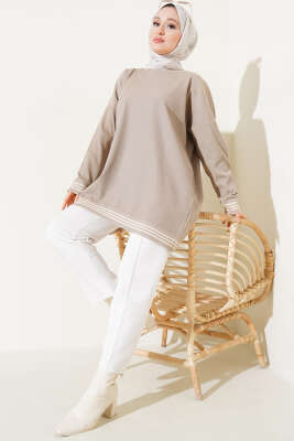 Polyelit Çizgi Detaylı Tunik Bisküvi - Thumbnail