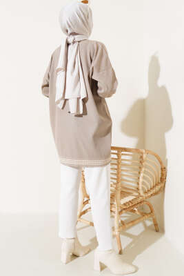 Polyelit Çizgi Detaylı Tunik Bisküvi - Thumbnail