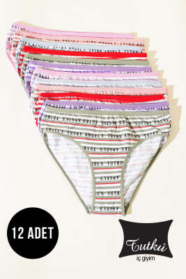 Pazarium - Tutku Bayan 12'li Bloom Bikini Kombin