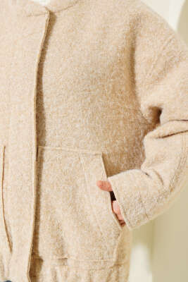 Sakallı Cepli Ceket Bej - Thumbnail