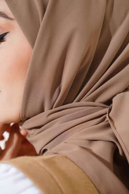 Medine İpeği Eşarp Açık Kahve - Thumbnail