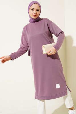 Pazarium - Arma Detaylı Uzun Tunik Magenta