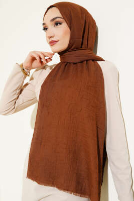 Organik Bambu Kraş Şal Açık Kahve - Thumbnail